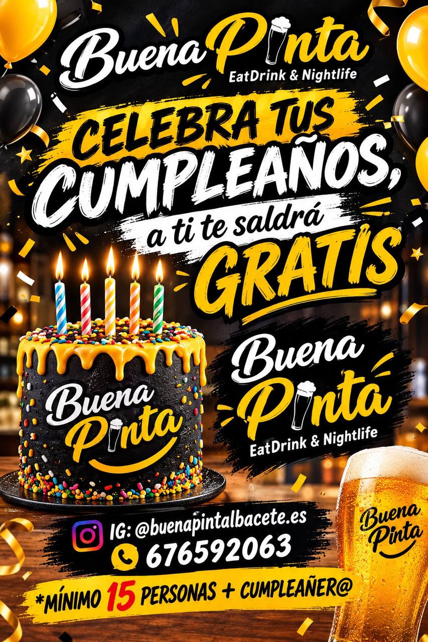 Celebra tu cumpleaños en Buena Pinta
